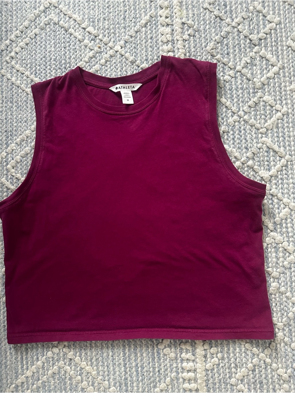 Athleta Raspberry Sleeveless Crop Tee